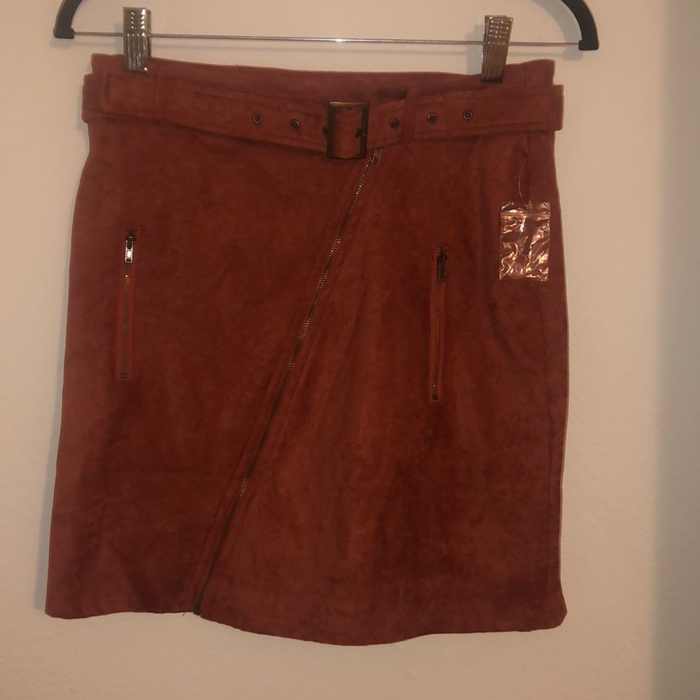 Brown suede skirt